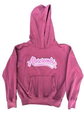 Abercrombie & Fitch Kids Y2K Burgundy Logo Hoodie